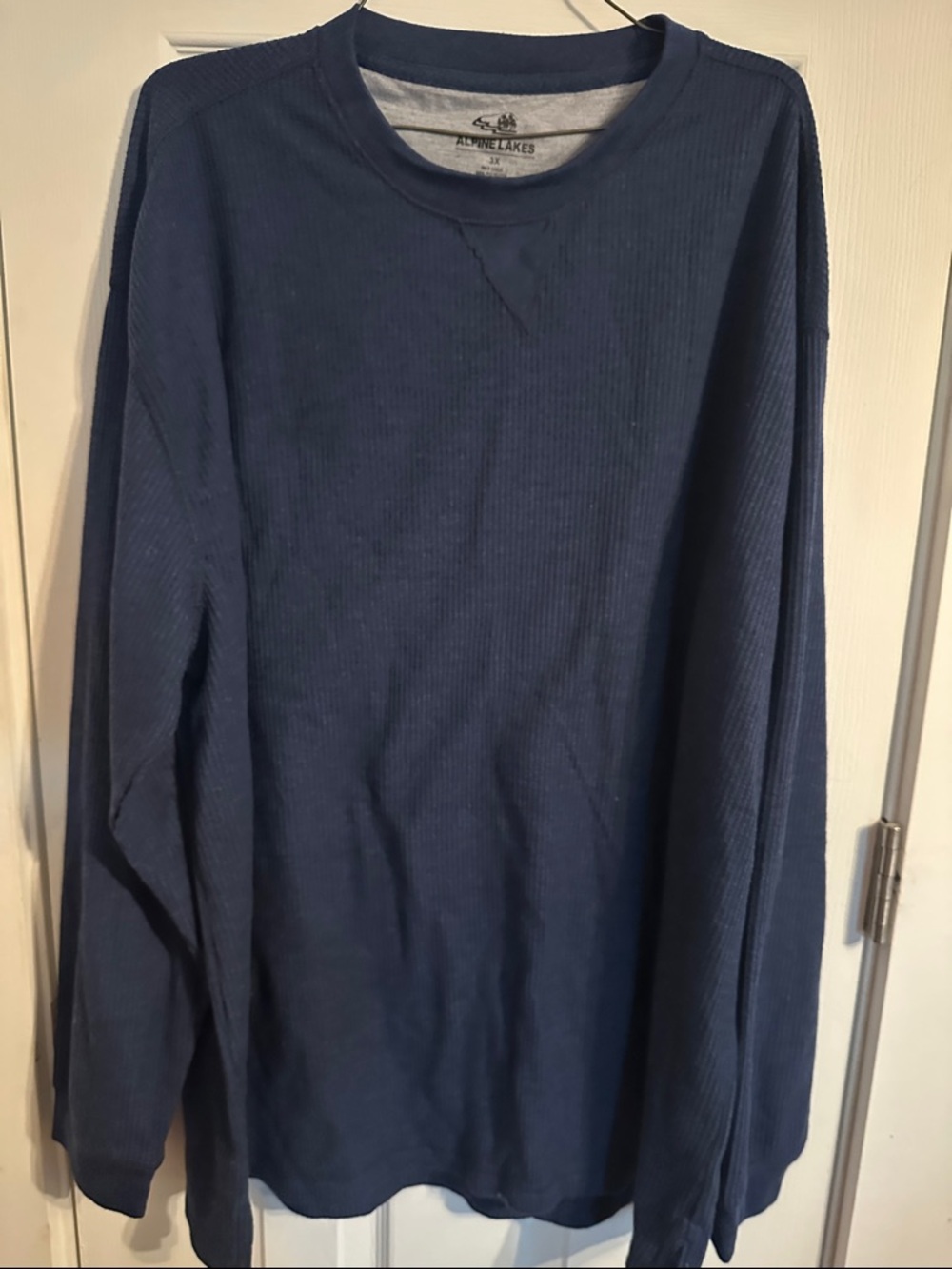 Blue Thermal Corded Crew Long Sleeve Shirt 3XL t-shirt